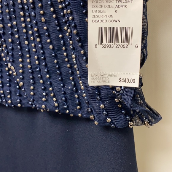 Aidan Mattox BLUE Twilight beaded bodice Long evening gown - Picture 8 of 10